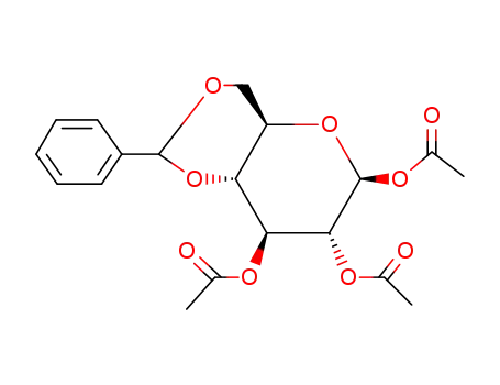 Molecular Structure of 60618-81-7 (1,2,3-TRI-O-ACETYL-4,6-O-BENZYLIDENE-BETA-D-GLUCOPYRANOSE)