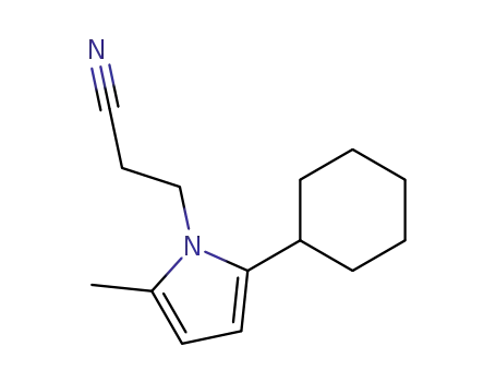 Molecular Structure of 123184-34-9 (3-(2-Cyclohexyl-5-methyl-pyrrol-1-yl)-propionitrile)