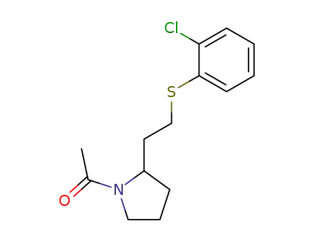 Molecular Structure of 86026-62-2 (1-{2-[2-(2-Chloro-phenylsulfanyl)-ethyl]-pyrrolidin-1-yl}-ethanone)