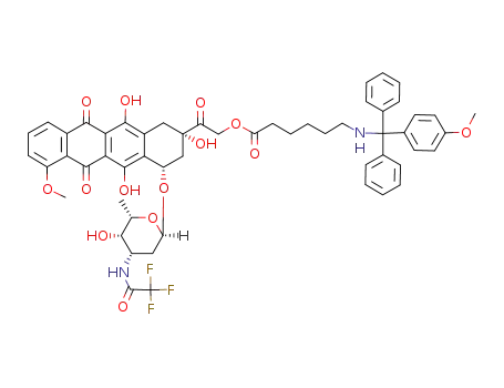 N-(trifluoroacetyl) doxorubicin 14-O-<6'-(N-(p-anisyldiphenylmethyl) amino)> hexanoate