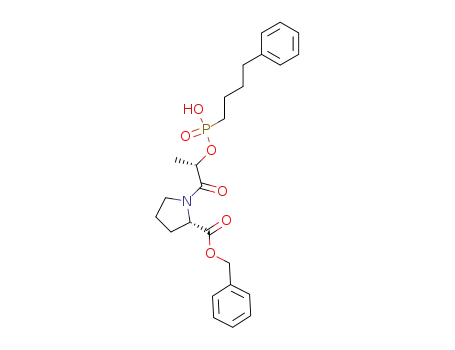 Molecular Structure of 106019-38-9 (L-Proline, 1-[2-[[hydroxy(4-phenylbutyl)phosphinyl]oxy]-1-oxopropyl]-,
phenylmethyl ester, (S)-)
