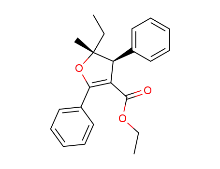 3-Furancarboxylic acid, 5-ethyl-4,5-dihydro-5-methyl-2,4-diphenyl-, ethyl
ester, trans-