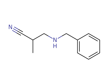 Molecular Structure of 59970-77-3 (Propanenitrile, 2-methyl-3-[(phenylmethyl)amino]-)