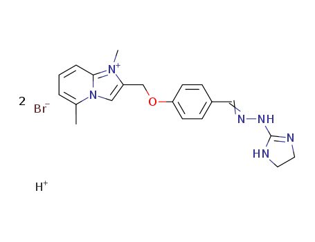 Imidazo[1,2-a]pyridinium,2-[[4-[[2-(4,5-dihydro-1H-imidazol-2-yl)hydrazinylidene]methyl]phenoxy]methyl]-1,5-dimethyl-,bromide, hydrobromide (1:1:1)
