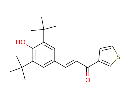 Molecular Structure of 116376-81-9 ((E)-3-(3,5-di-tert-butyl-4-hydroxyphenyl)-1-(3-thienyl)-2-propen-1-one)
