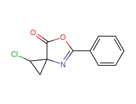 Molecular Structure of 89363-87-1 (6-Oxa-4-azaspiro[2.4]hept-4-en-7-one, 1-chloro-5-phenyl-, trans-)