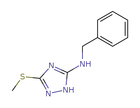 Molecular Structure of 88722-37-6 (1H-1,2,4-Triazol-3-amine, 5-(methylthio)-N-(phenylmethyl)-)