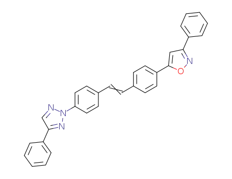 Molecular Structure of 65204-57-1 (2H-1,2,3-Triazole,
4-phenyl-2-[4-[2-[4-(3-phenyl-5-isoxazolyl)phenyl]ethenyl]phenyl]-)