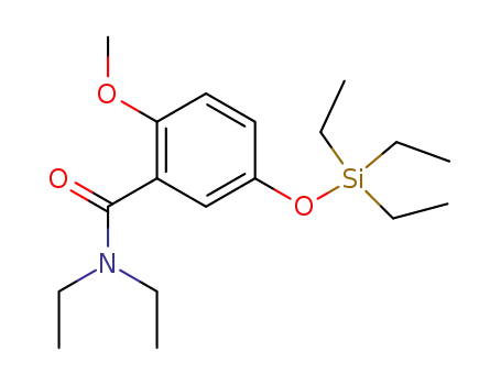 Molecular Structure of 89984-49-6 (Benzamide, N,N-diethyl-2-methoxy-5-[(triethylsilyl)oxy]-)