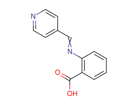 Molecular Structure of 42974-26-5 (Benzoic acid, 2-[(4-pyridinylmethylene)amino]-)