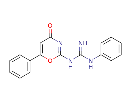 Molecular Structure of 126965-10-4 (2-N-phenylguanidino-6-phenyl-1,3-oxazin-4-one)