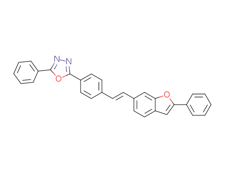 Molecular Structure of 53349-77-2 (2-phenyl-5-{4-[<i>trans</i>-2-(2-phenyl-benzofuran-6-yl)-vinyl]-phenyl}-[1,3,4]oxadiazole)