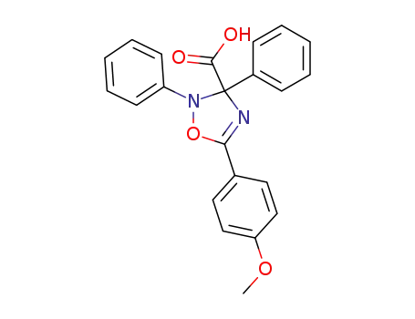 Molecular Structure of 82208-34-2 (1,2,4-Oxadiazole-3-carboxylic acid,
2,3-dihydro-5-(4-methoxyphenyl)-2,3-diphenyl-)