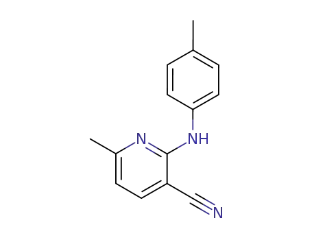 Molecular Structure of 82756-10-3 (3-Pyridinecarbonitrile, 6-methyl-2-[(4-methylphenyl)amino]-)