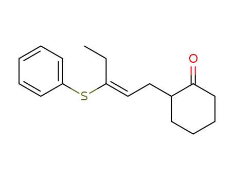 Molecular Structure of 144344-99-0 (Cyclohexanone, 2-[3-(phenylthio)-2-pentenyl]-, (E)-)