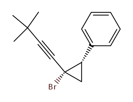 Benzene, [2-bromo-2-(3,3-dimethyl-1-butynyl)cyclopropyl]-, trans-