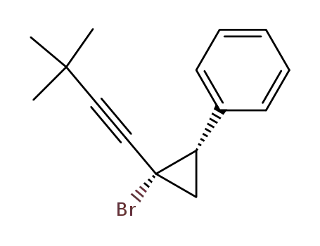 Molecular Structure of 138777-62-5 (Benzene, [2-bromo-2-(3,3-dimethyl-1-butynyl)cyclopropyl]-, cis-)