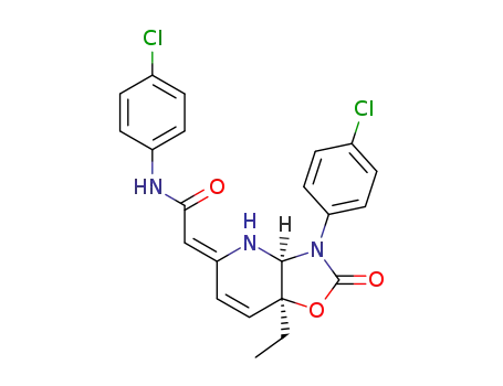 N-(4-Chloro-phenyl)-2-[(3aS,7aS)-3-(4-chloro-phenyl)-7a-ethyl-2-oxo-2,3,3a,7a-tetrahydro-4H-oxazolo[4,5-b]pyridin-(5Z)-ylidene]-acetamide