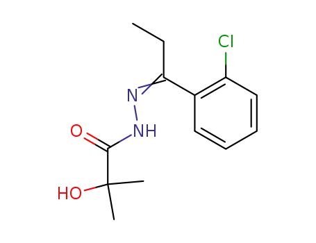 Molecular Structure of 122433-05-0 (2-Hydroxy-2-methyl-propionic acid [1-(2-chloro-phenyl)-prop-(E)-ylidene]-hydrazide)