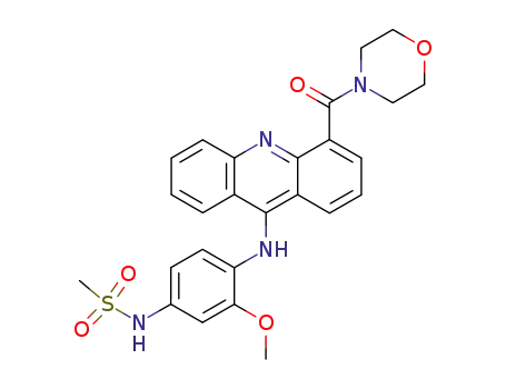 Molecular Structure of 79453-45-5 (N-(3-methoxy-4-{[4-(morpholin-4-ylcarbonyl)acridin-9-yl]amino}phenyl)methanesulfonamide)