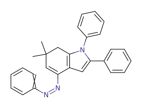 Molecular Structure of 106012-32-2 (1H-Indole, 6,7-dihydro-6,6-dimethyl-1,2-diphenyl-4-(phenylazo)-)