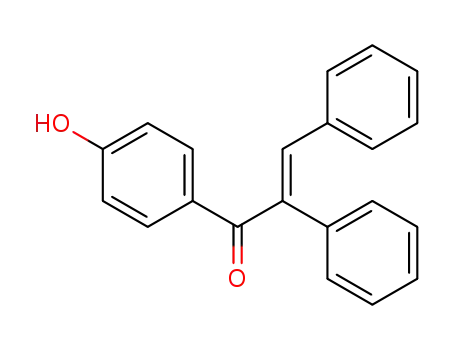 Molecular Structure of 63645-39-6 (2-Propen-1-one, 1-(4-hydroxyphenyl)-2,3-diphenyl-, (E)-)