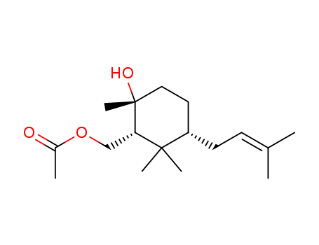 Molecular Structure of 108287-02-1 (2-r-Acetoxymethyl-1,3,3-trimethyl-4-c(3-methyl-2-buten-1-yl)-1-c-cyclohexanol)