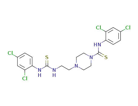 Molecular Structure of 77995-01-8 (4-{2-[3-(2,4-Dichloro-phenyl)-thioureido]-ethyl}-piperazine-1-carbothioic acid (2,4-dichloro-phenyl)-amide)