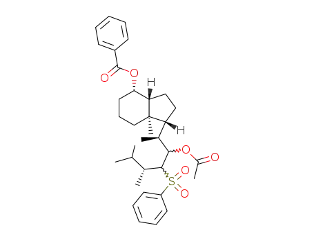 Benzoic acid (1R,3aR,4S,7aR)-1-((1S,4R)-2-acetoxy-3-benzenesulfonyl-1,4,5-trimethyl-hexyl)-7a-methyl-octahydro-inden-4-yl ester