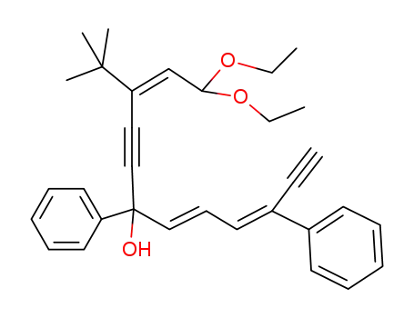 (2Z,7E,9Z)-3-tert-Butyl-1,1-diethoxy-6,10-diphenyl-dodeca-2,7,9-triene-4,11-diyn-6-ol