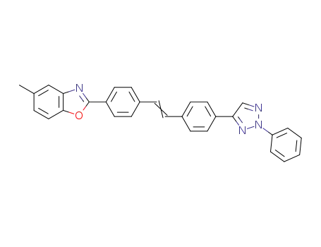 Molecular Structure of 59098-88-3 (Benzoxazole,
5-methyl-2-[4-[2-[4-(2-phenyl-2H-1,2,3-triazol-4-yl)phenyl]ethenyl]phenyl]
-)