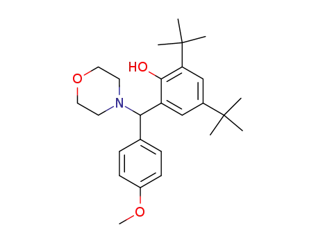Molecular Structure of 75393-89-4 (2,4-di-tert-butyl-6-[(4-methoxyphenyl)(morpholin-4-yl)methyl]phenol)