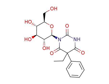 Molecular Structure of 121918-11-4 ((5S)-5-ethyl-1-(alpha-D-glucopyranosyl)-5-phenylpyrimidine-2,4,6(1H,3H,5H)-trione)