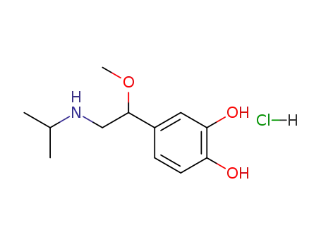 Molecular Structure of 3868-81-3 (2-(3,4-dihydroxyphenyl)-2-[(methyl)oxy]-1-(isopropylamino)ethane hydrochloride)