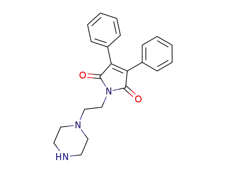 Molecular Structure of 128143-36-2 (3,4-diphenyl-1-<2-(1-piperazinyl)ethyl>-1H-pyrrole-2,5-dione)