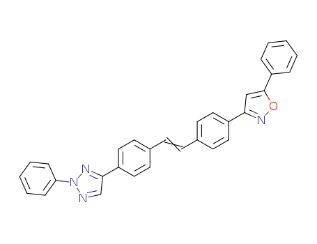 Molecular Structure of 65204-65-1 (2H-1,2,3-Triazole,
2-phenyl-4-[4-[2-[4-(5-phenyl-3-isoxazolyl)phenyl]ethenyl]phenyl]-)