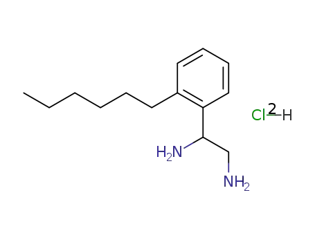 Molecular Structure of 89145-93-7 (1,2-Ethanediamine, 1-(4-hexylphenyl)-, dihydrochloride)