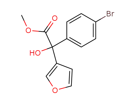 Molecular Structure of 143365-50-8 (3-Furanacetic acid, a-(4-bromophenyl)-a-hydroxy-, methyl ester)