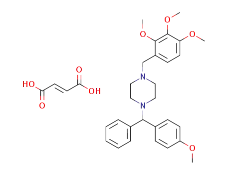 Molecular Structure of 114022-18-3 (Piperazine,
1-[(4-methoxyphenyl)phenylmethyl]-4-[(2,3,4-trimethoxyphenyl)methyl]-,
(E)-2-butenedioate (1:1))