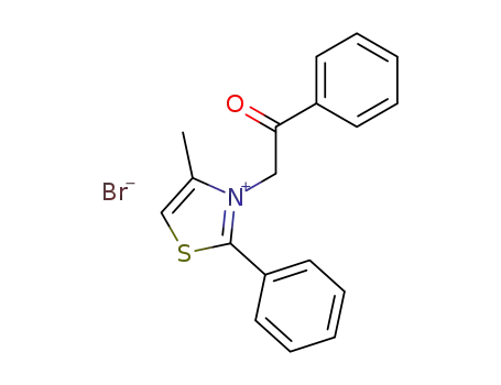 Thiazolium, 4-methyl-3-(2-oxo-2-phenylethyl)-2-phenyl-, bromide