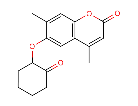 Molecular Structure of 109029-06-3 (4,7-Dimethyl-6-(2'-oxocyclohexyloxy)coumarin)
