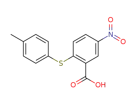 Molecular Structure of 78160-05-1 (5-NITRO-2-P-TOLYLSULFANYL-BENZOIC ACID)