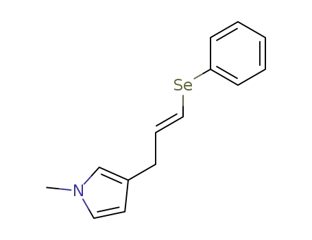 Molecular Structure of 88320-28-9 (1H-Pyrrole, 1-methyl-3-[3-(phenylseleno)-2-propenyl]-, (E)-)