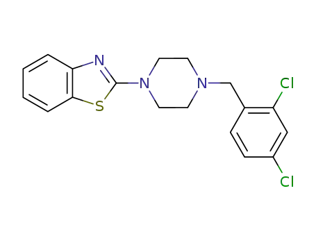Molecular Structure of 37015-95-5 (2-[4-(2,4-dichloro-benzyl)-piperazin-1-yl]-benzothiazole)