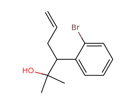 Molecular Structure of 139592-68-0 (3-(o-bromophenyl)-2-methylhex-5-en-2-ol)