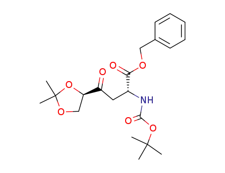 Molecular Structure of 149775-93-9 (benzyl (2R,5R)-2-<(tert-butoxycarbonyl)amino>-5,6-isopropylidenedioxy-4-oxohexanoate)
