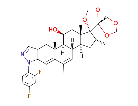 (20Ξ)-2'-(2,4-difluoro-phenyl)-17,20;20,21-bis-methanediyldioxy-6,16α-dimethyl-2'<i>H</i>-pregna-4,6-dieno[3,2-<i>c</i>]pyrazol-11β-ol