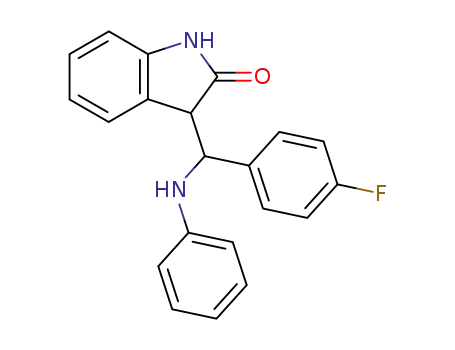 Molecular Structure of 76086-94-7 (3-[(4-Fluoro-phenyl)-phenylamino-methyl]-1,3-dihydro-indol-2-one)
