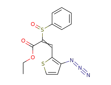 Molecular Structure of 102820-42-8 (2-Propenoic acid, 3-(3-azido-2-thienyl)-2-(phenylsulfinyl)-, ethyl ester)