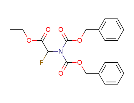 Molecular Structure of 132629-29-9 (N,N-bis(benzyloxycarbonyl)-α-fluoroglycine ethyl ester)